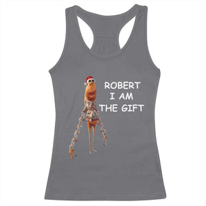 Funny Marcus the Worm in Ugly Christmas Sweater Racerback Tank Top Robert I Am the Gift Meme Holiday Humor TS02 Charcoal Print Your Wear