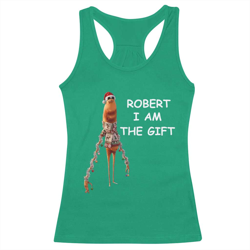 Funny Marcus the Worm in Ugly Christmas Sweater Racerback Tank Top Robert I Am the Gift Meme Holiday Humor TS02 Irish Green Print Your Wear