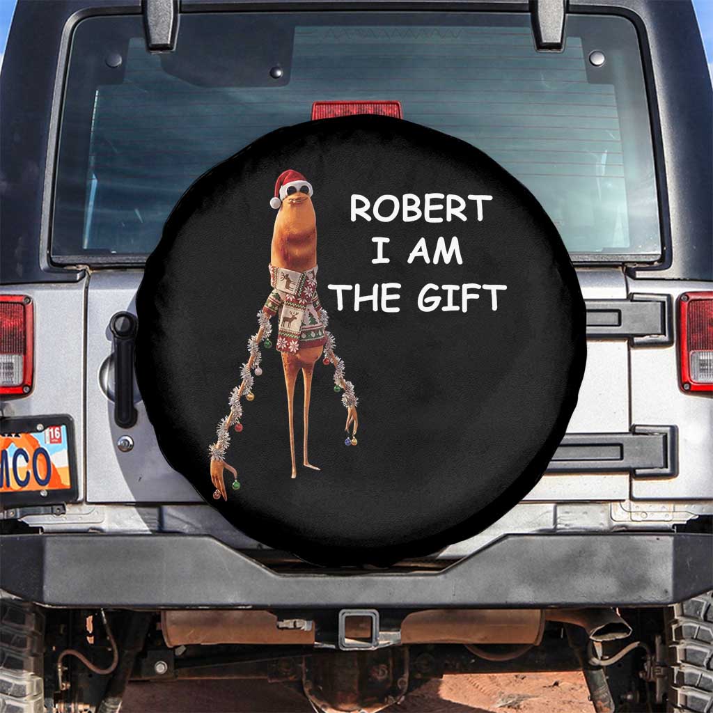 Funny Marcus the Worm in Ugly Christmas Sweater Spare Tire Cover Robert I Am the Gift Meme Holiday Humor TS02 No hole Black Print Your Wear