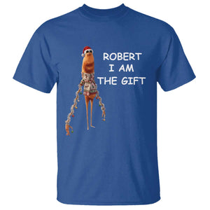 Funny Marcus the Worm in Ugly Christmas Sweater T Shirt Robert I Am the Gift Meme Holiday Humor TS02 Royal Blue Print Your Wear