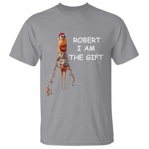 Funny Marcus the Worm in Ugly Christmas Sweater T Shirt Robert I Am the Gift Meme Holiday Humor TS02 Sport Gray Print Your Wear