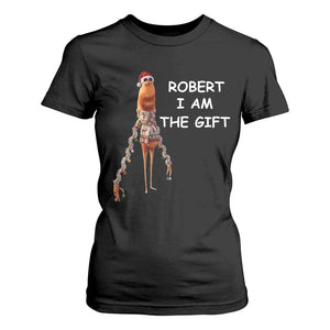 Funny Marcus the Worm in Ugly Christmas Sweater T Shirt For Women Robert I Am the Gift Meme Holiday Humor TS02 Black Print Your Wear