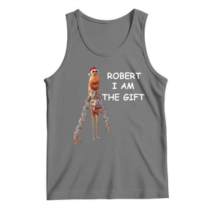 Funny Marcus the Worm in Ugly Christmas Sweater Tank Top Robert I Am the Gift Meme Holiday Humor TS02 Black Heather Print Your Wear