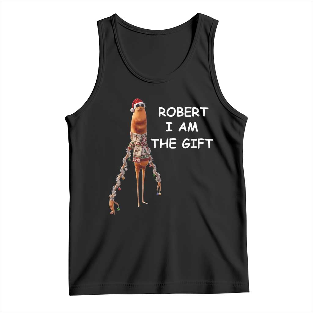 Funny Marcus the Worm in Ugly Christmas Sweater Tank Top Robert I Am the Gift Meme Holiday Humor TS02 Black Print Your Wear