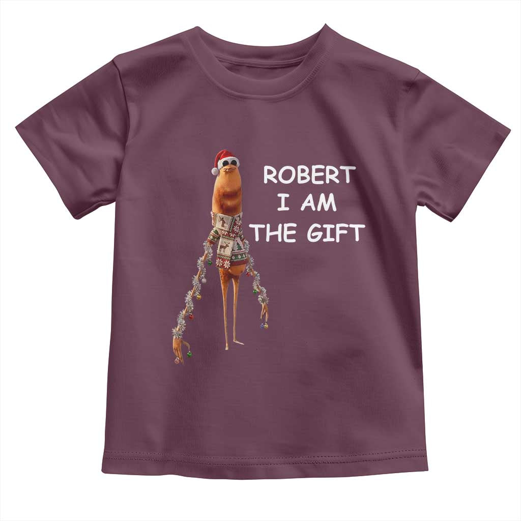 Funny Marcus the Worm in Ugly Christmas Sweater Toddler T Shirt Robert I Am the Gift Meme Holiday Humor TS02 Maroon Print Your Wear