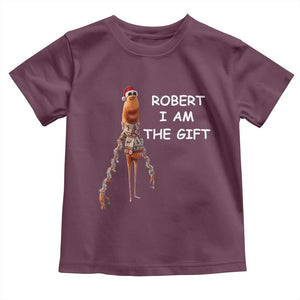 Funny Marcus the Worm in Ugly Christmas Sweater Toddler T Shirt Robert I Am the Gift Meme Holiday Humor TS02 Maroon Print Your Wear