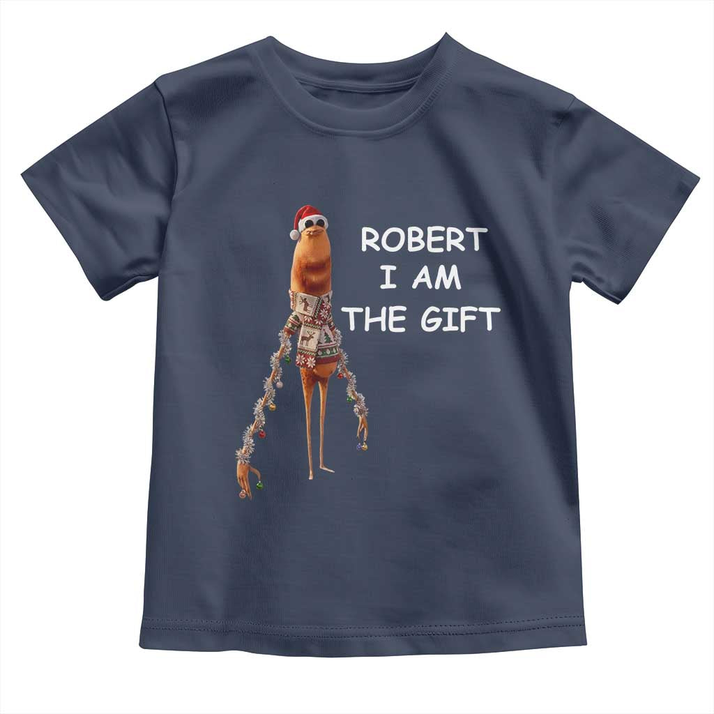 Funny Marcus the Worm in Ugly Christmas Sweater Toddler T Shirt Robert I Am the Gift Meme Holiday Humor TS02 Navy Print Your Wear