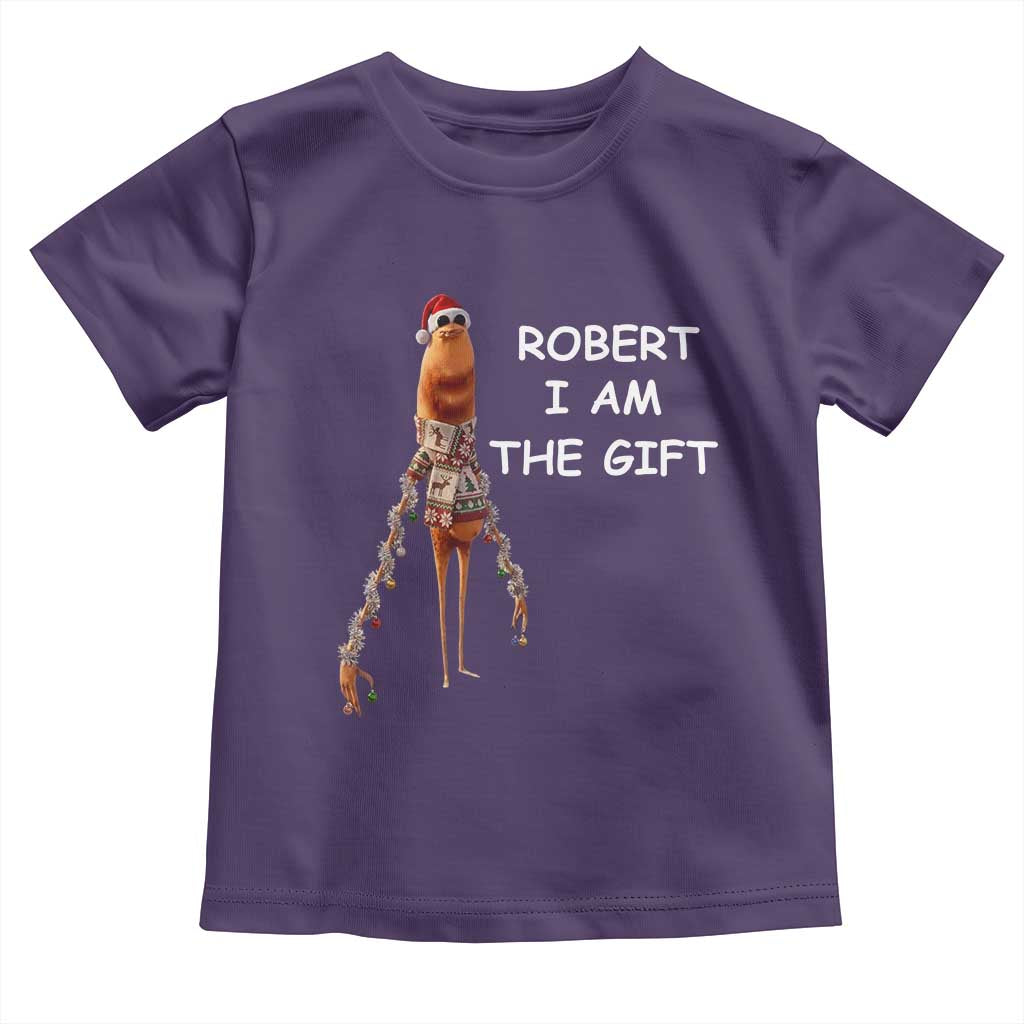 Funny Marcus the Worm in Ugly Christmas Sweater Toddler T Shirt Robert I Am the Gift Meme Holiday Humor TS02 Purple Print Your Wear