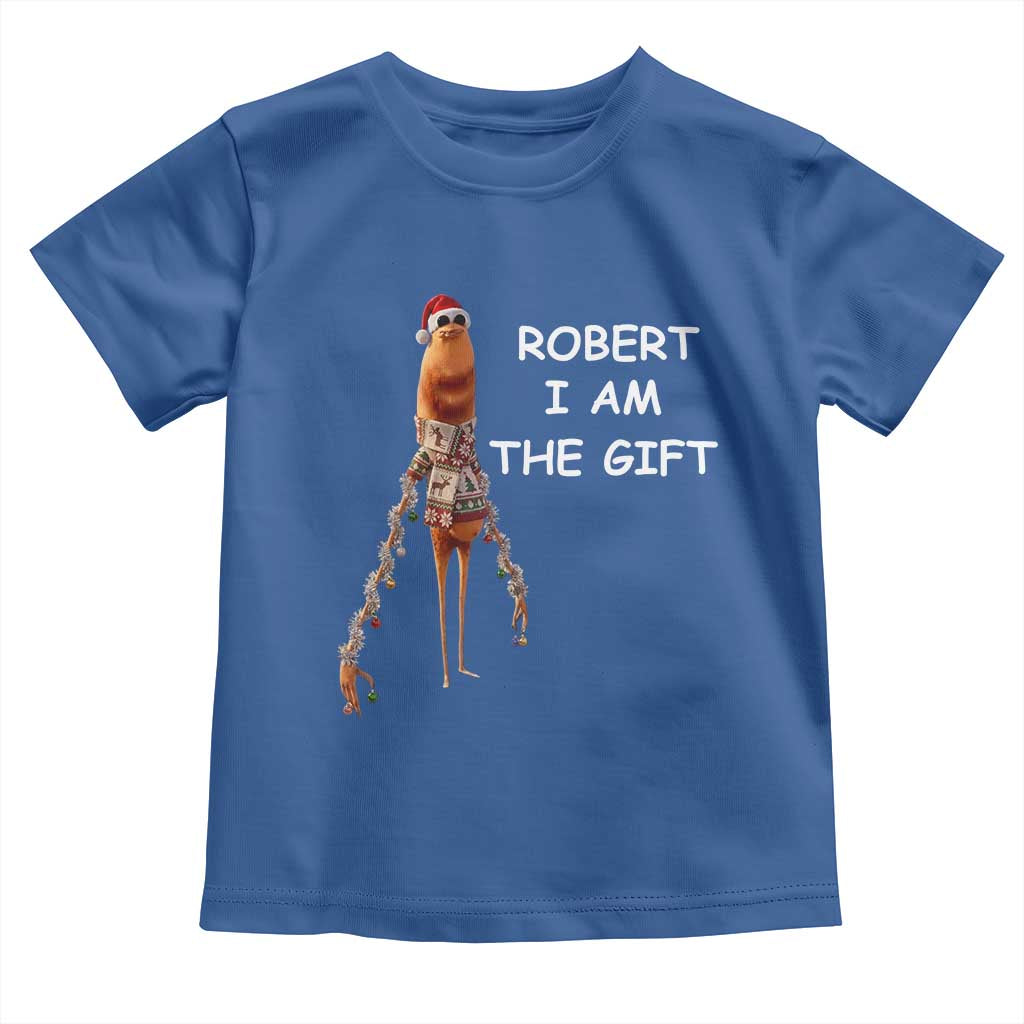 Funny Marcus the Worm in Ugly Christmas Sweater Toddler T Shirt Robert I Am the Gift Meme Holiday Humor TS02 Royal Blue Print Your Wear