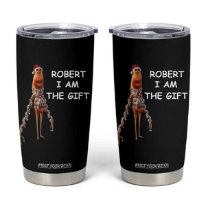 Funny Marcus the Worm in Ugly Christmas Sweater Tumbler Cup Robert I Am the Gift Meme Holiday Humor TS02 Black Print Your Wear