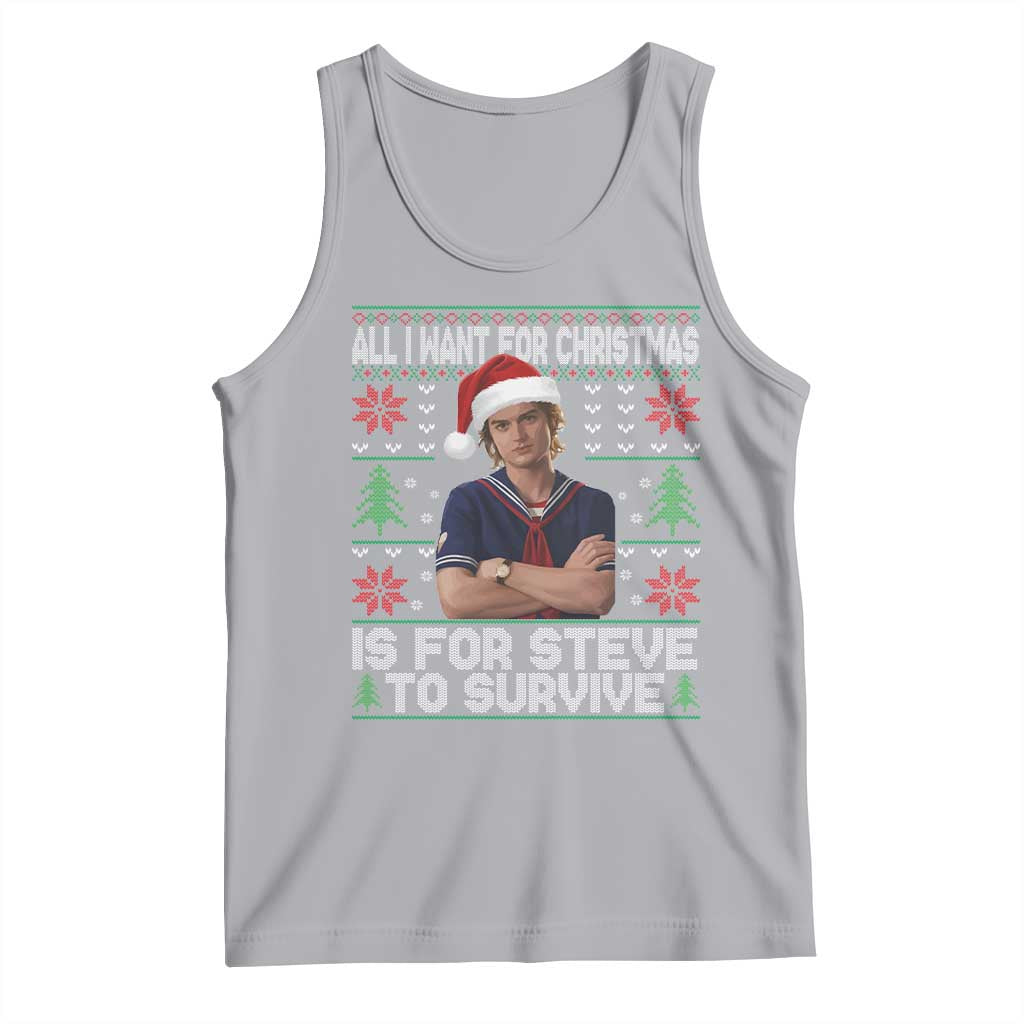 All I Want for Christmas is Steve to Survive Tank Top Stranger Xmas Wishes Fan Gift TS02 Athletic Heather Print Your Wear