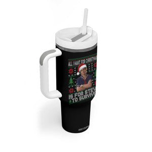 All I Want for Christmas is Steve to Survive Tumbler With Handle Stranger Xmas Wishes Fan Gift TS02 Print Your Wear