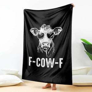 Funny F-Cow-F Cow Attitude Meme Throw Blanket Subtle Sass Farm Fresh Humor TS02 Print Your Wear