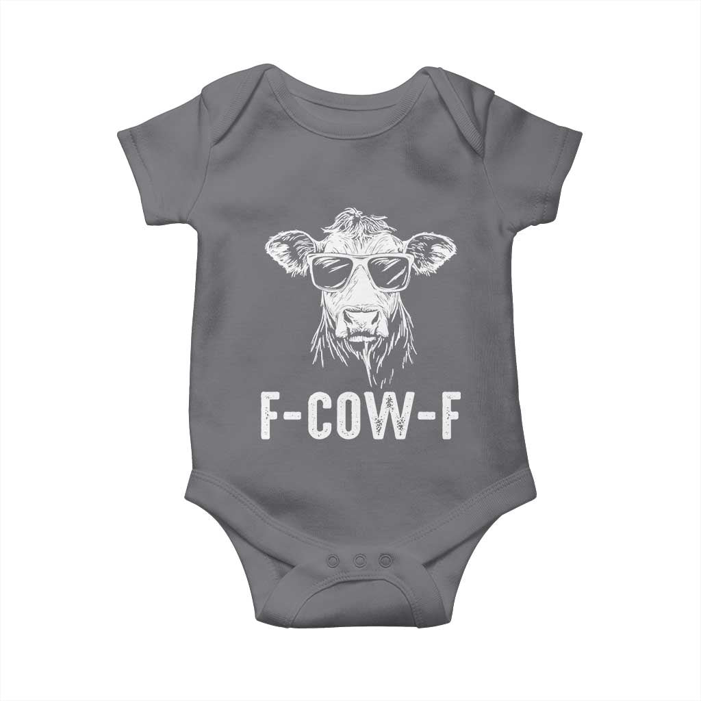 Funny F-Cow-F Cow Attitude Meme Baby Onesie Subtle Sass Farm Fresh Humor TS02 Charcoal Print Your Wear