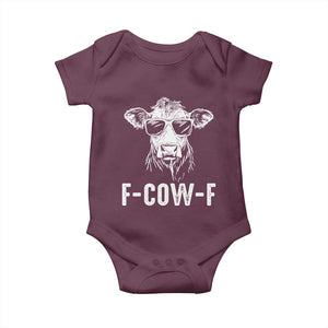 Funny F-Cow-F Cow Attitude Meme Baby Onesie Subtle Sass Farm Fresh Humor TS02 Maroon Print Your Wear