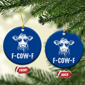 Funny F-Cow-F Cow Attitude Meme Ceramic Ornament Subtle Sass Farm Fresh Humor TS02 1pc Blue Print Your Wear