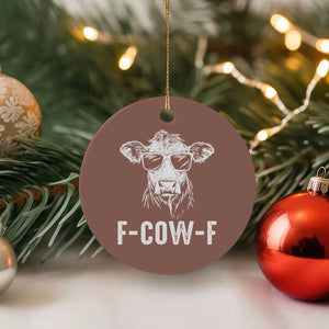 Funny F-Cow-F Cow Attitude Meme Ceramic Ornament Subtle Sass Farm Fresh Humor TS02 1pc Mocha Print Your Wear