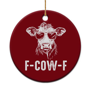 Funny F-Cow-F Cow Attitude Meme Ceramic Ornament Subtle Sass Farm Fresh Humor TS02 1pc Red Print Your Wear