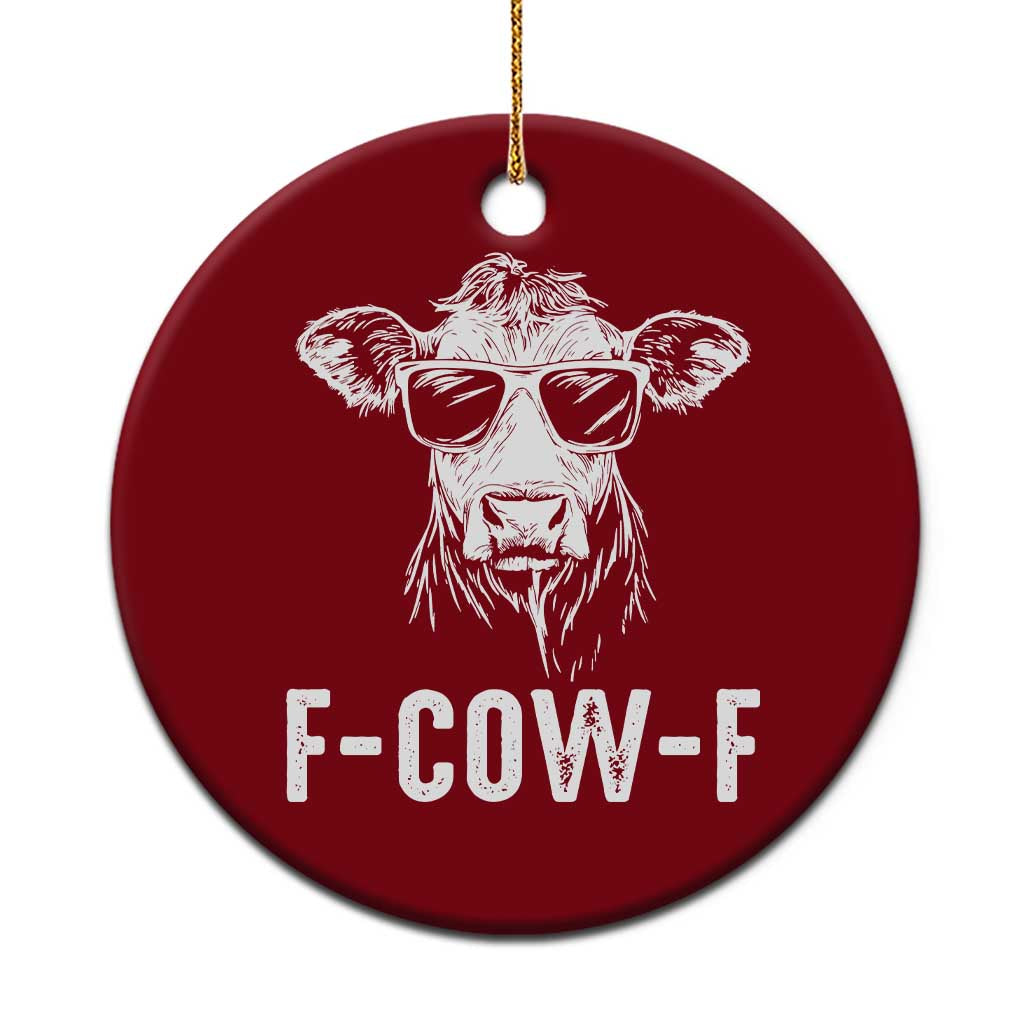 Funny F-Cow-F Cow Attitude Meme Ceramic Ornament Subtle Sass Farm Fresh Humor TS02 1pc Red Print Your Wear