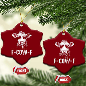 Funny F-Cow-F Cow Attitude Meme Ceramic Ornament Subtle Sass Farm Fresh Humor TS02 Print Your Wear