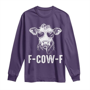 Funny F-Cow-F Cow Attitude Meme Long Sleeve Shirt Subtle Sass Farm Fresh Humor TS02 Purple Print Your Wear