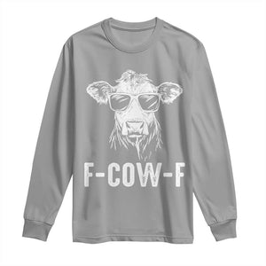 Funny F-Cow-F Cow Attitude Meme Long Sleeve Shirt Subtle Sass Farm Fresh Humor TS02 Sport Gray Print Your Wear