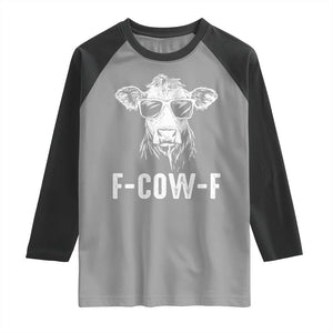 Funny F-Cow-F Cow Attitude Meme Raglan Shirt Subtle Sass Farm Fresh Humor TS02 Sport Gray Black Print Your Wear