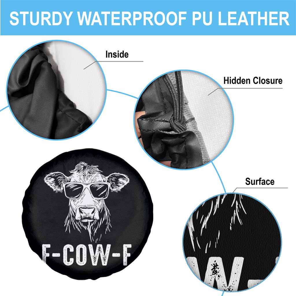 Funny F-Cow-F Cow Attitude Meme Spare Tire Cover Subtle Sass Farm Fresh Humor TS02 Print Your Wear