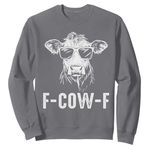 Funny F-Cow-F Cow Attitude Meme Sweatshirt Subtle Sass Farm Fresh Humor TS02 Charcoal Print Your Wear
