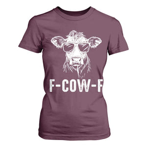 Funny F-Cow-F Cow Attitude Meme T Shirt For Women Subtle Sass Farm Fresh Humor TS02 Maroon Print Your Wear