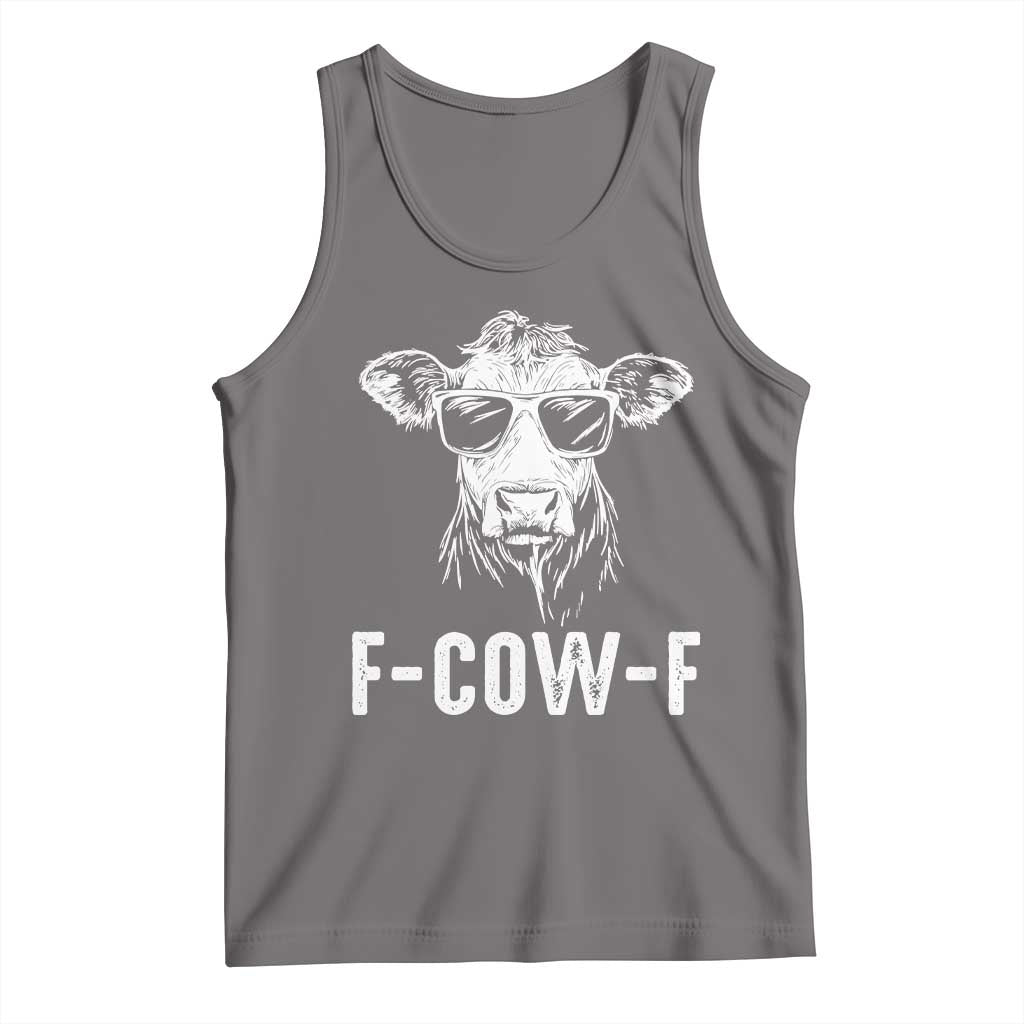 Funny F-Cow-F Cow Attitude Meme Tank Top Subtle Sass Farm Fresh Humor TS02 Deep Heather Print Your Wear