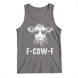 Funny F-Cow-F Cow Attitude Meme Tank Top Subtle Sass Farm Fresh Humor TS02 Deep Heather Print Your Wear