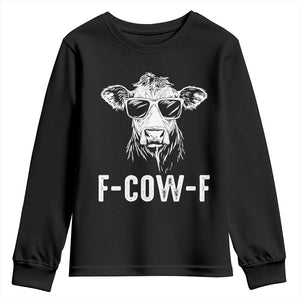 Funny F-Cow-F Cow Attitude Meme Youth Sweatshirt Subtle Sass Farm Fresh Humor TS02 Black Print Your Wear