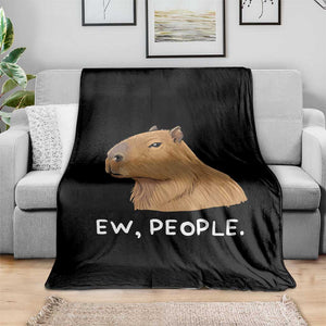 Anti Social Capybara Meme Throw Blanket Ew People Sarcastic Funny Introvert Gift TS02 Print Your Wear