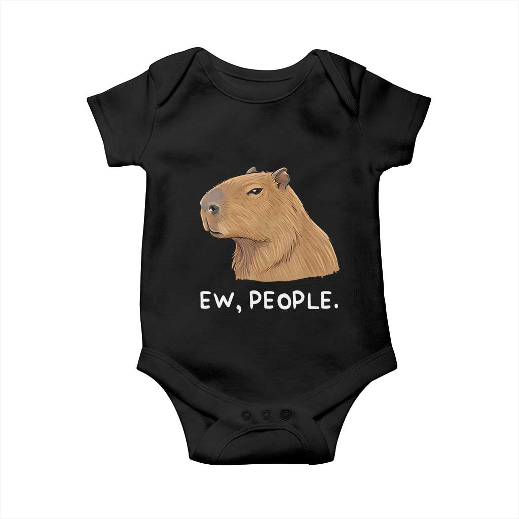 Anti Social Capybara Meme Baby Onesie Ew People Sarcastic Funny Introvert Gift TS02 Black Print Your Wear