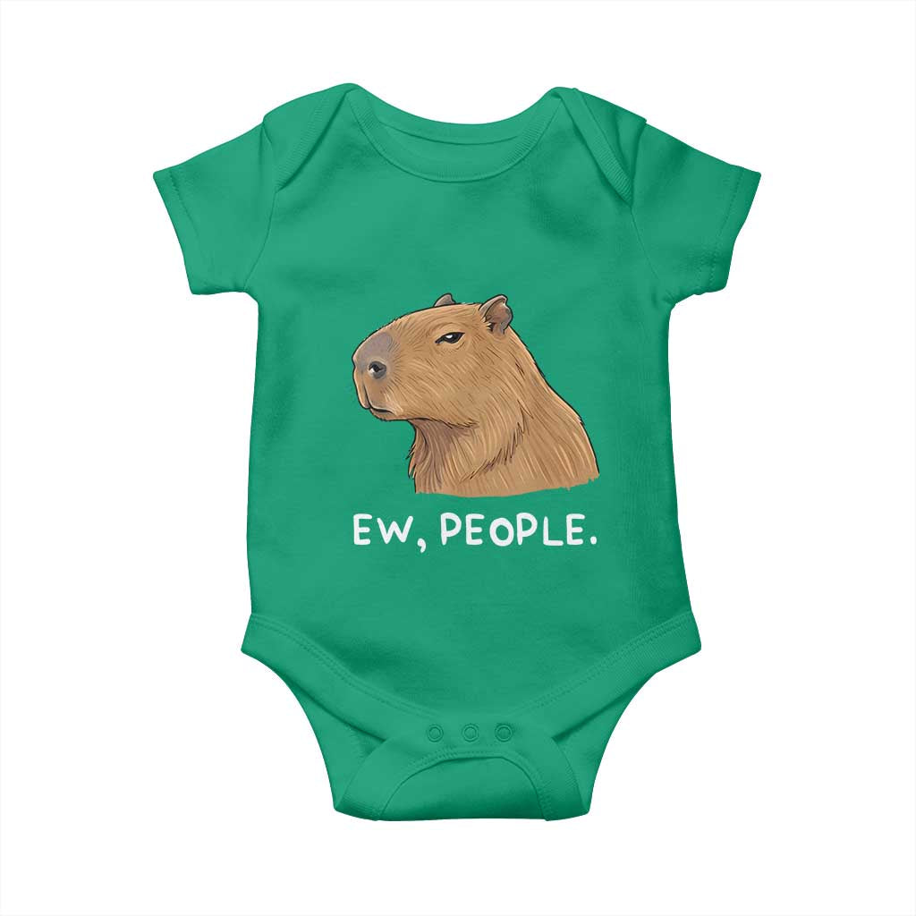 Anti Social Capybara Meme Baby Onesie Ew People Sarcastic Funny Introvert Gift TS02 Irish Green Print Your Wear