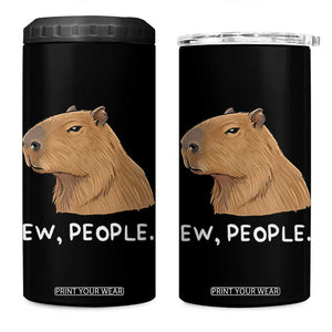 Anti Social Capybara Meme 4 in 1 Can Cooler Tumbler Ew People Sarcastic Funny Introvert Gift TS02 One Size: 16 oz Black Print Your Wear
