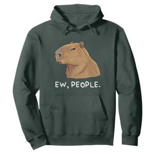 Anti Social Capybara Meme Hoodie Ew People Sarcastic Funny Introvert Gift TS02 Dark Forest Green Print Your Wear