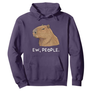 Anti Social Capybara Meme Hoodie Ew People Sarcastic Funny Introvert Gift TS02 Purple Print Your Wear
