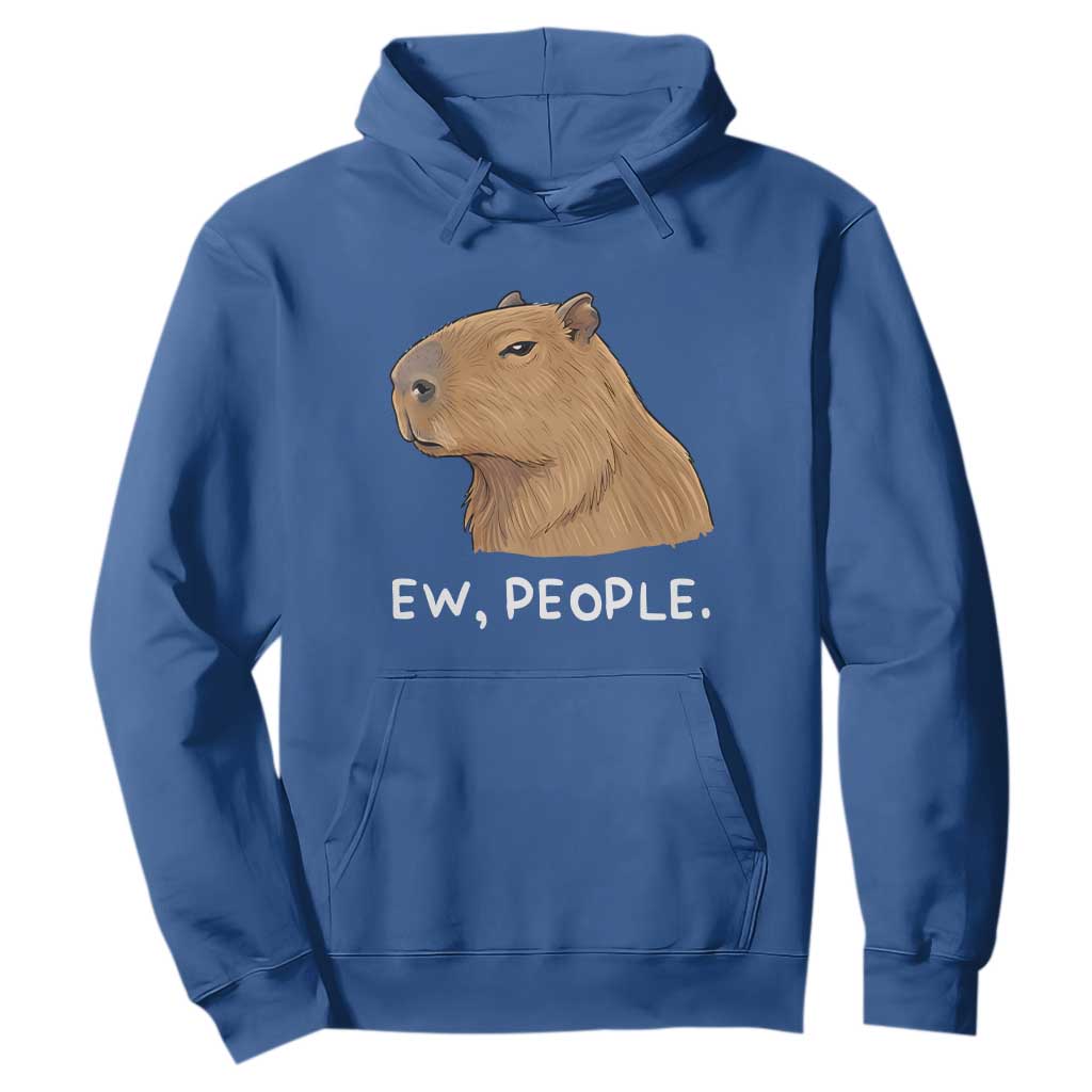 Anti Social Capybara Meme Hoodie Ew People Sarcastic Funny Introvert Gift TS02 Royal Blue Print Your Wear