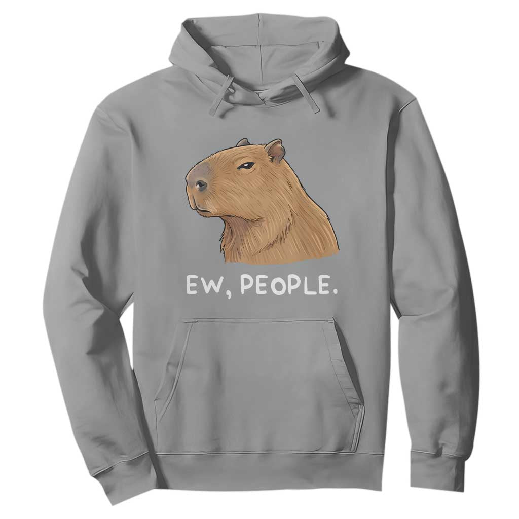 Anti Social Capybara Meme Hoodie Ew People Sarcastic Funny Introvert Gift TS02 Sport Gray Print Your Wear