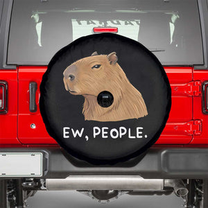 Anti Social Capybara Meme Spare Tire Cover Ew People Sarcastic Funny Introvert Gift TS02 Black Print Your Wear