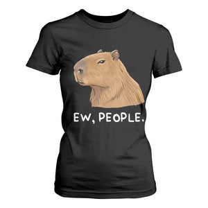Anti Social Capybara Meme T Shirt For Women Ew People Sarcastic Funny Introvert Gift TS02 Black Print Your Wear