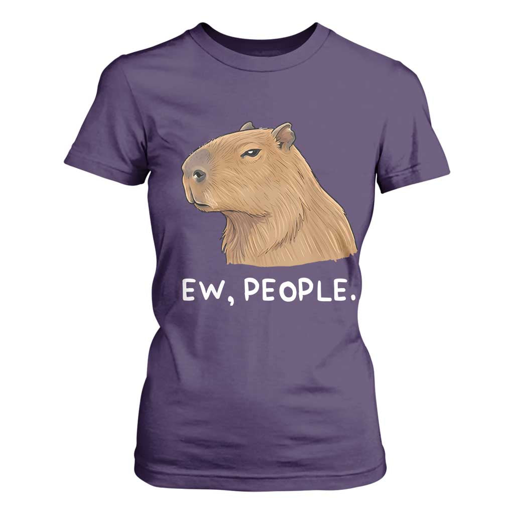 Anti Social Capybara Meme T Shirt For Women Ew People Sarcastic Funny Introvert Gift TS02 Purple Print Your Wear