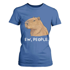 Anti Social Capybara Meme T Shirt For Women Ew People Sarcastic Funny Introvert Gift TS02 Royal Blue Print Your Wear
