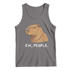 Anti Social Capybara Meme Tank Top Ew People Sarcastic Funny Introvert Gift TS02 Deep Heather Print Your Wear