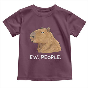 Anti Social Capybara Meme Toddler T Shirt Ew People Sarcastic Funny Introvert Gift TS02 Maroon Print Your Wear