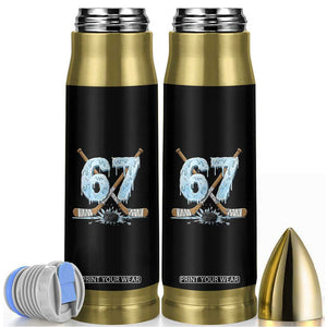 67 Ice Hockey Sticks and Puck Bullet Tumbler Funny Six Seven Brainrot Dripping Number Melting Snow TS02 Black Print Your Wear