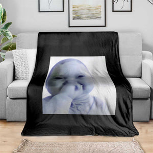 Funny Tuff Baby Giggling Meme Throw Blanket Viral AI Niche Baby Holding Laugh Photo TS02 Print Your Wear