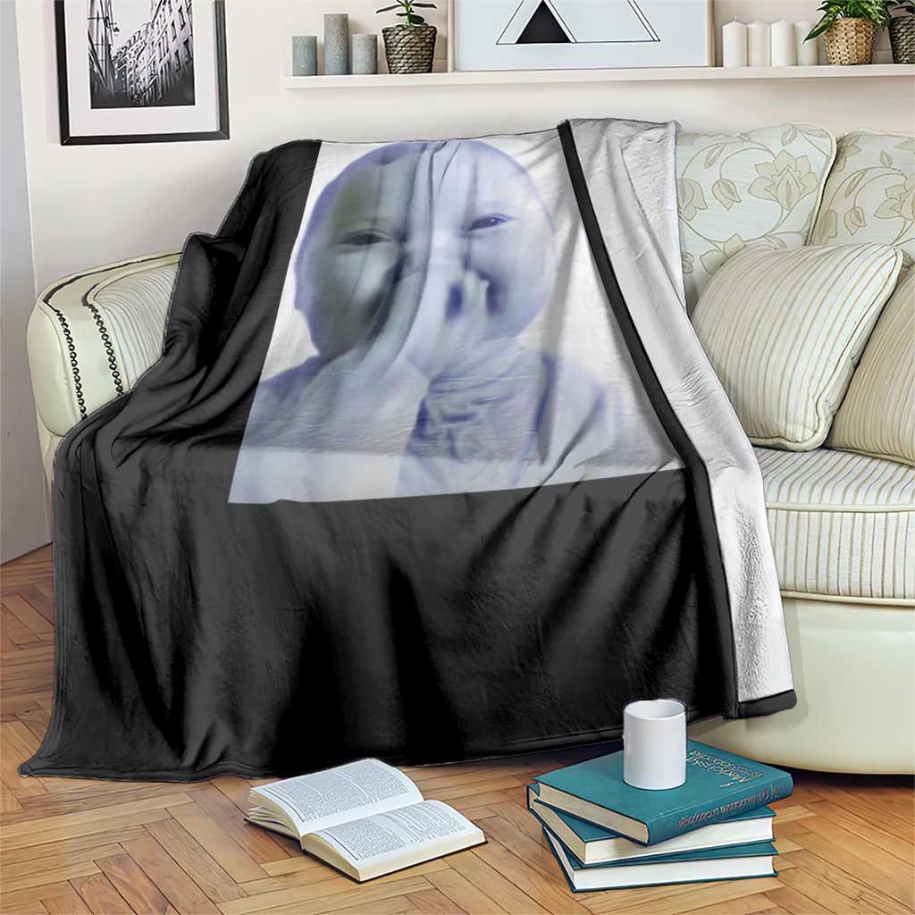 Funny Tuff Baby Giggling Meme Throw Blanket Viral AI Niche Baby Holding Laugh Photo TS02 Print Your Wear